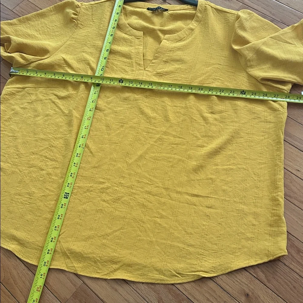 COMO BLACK Yellow Gold Striped Blouse top Womens Plus Size 3X NWT